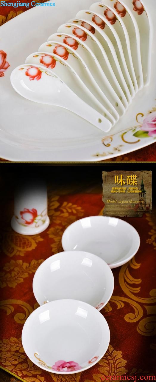 European tableware bowls jingdezhen porcelain nine domain 56 skull of a complete set of a plate Creative high-grade bone China tableware suit