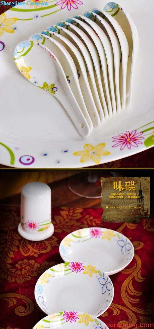 Tableware suit jingdezhen ceramic nine domain 56 skull porcelain tableware suit European style wedding dishes suit with a gift