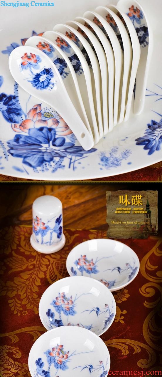 Jingdezhen ceramic bowls of 56 Chinese traditional head bone disc glair cutlery set microwave gifts