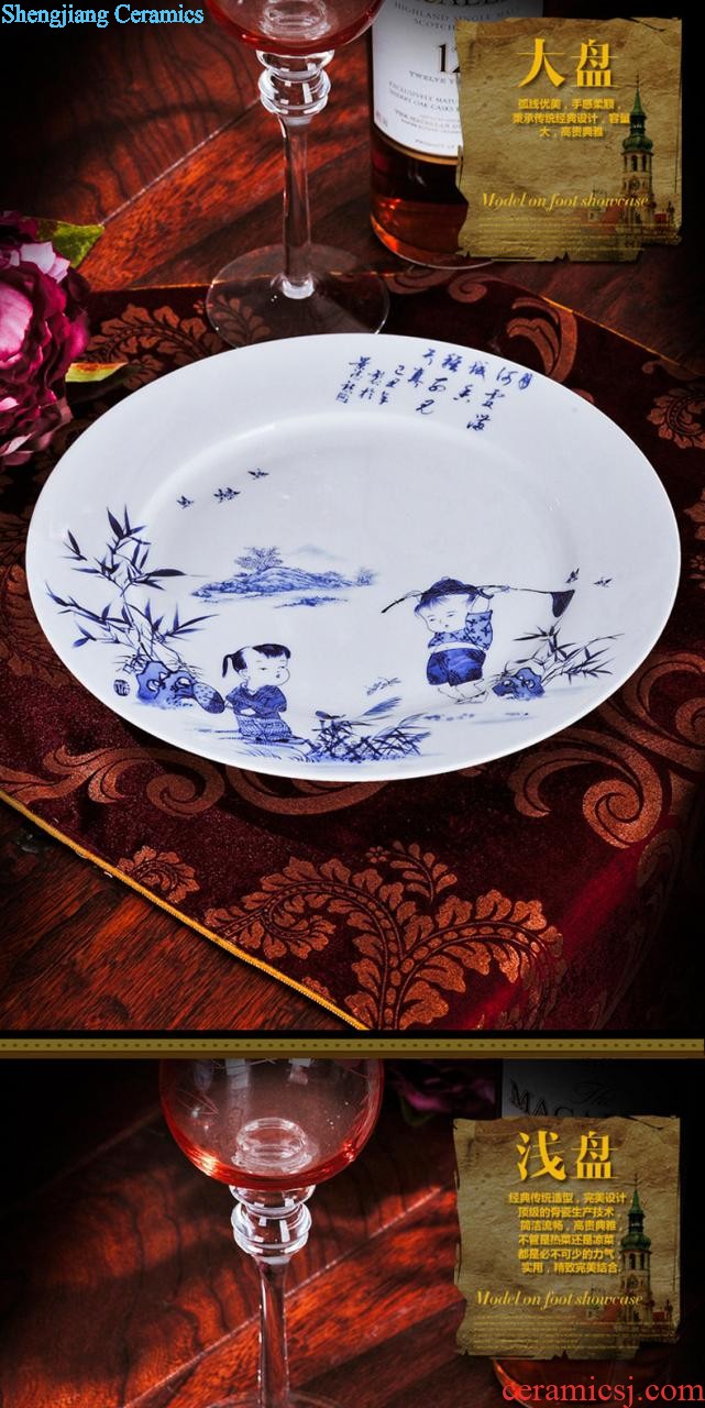 Home dishes suit bowl chopsticks dishes suit porcelain of jingdezhen ceramic bone China tableware nine domain