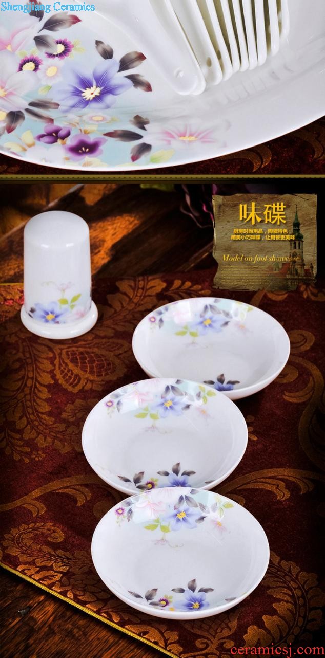 Jingdezhen ceramic bone China tableware bone plate plate nine domain glair Chinese style 6 inches flat bowl dish dish platter