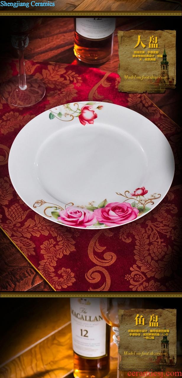 European tableware bowls jingdezhen porcelain nine domain 56 skull of a complete set of a plate Creative high-grade bone China tableware suit