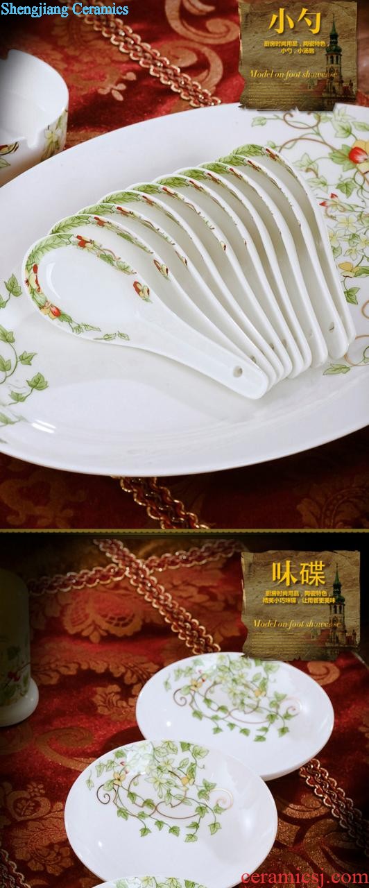 Dishes suit jingdezhen porcelain nine domain 56 skull porcelain tableware soup bowl bowl dish spoon suit wedding gifts