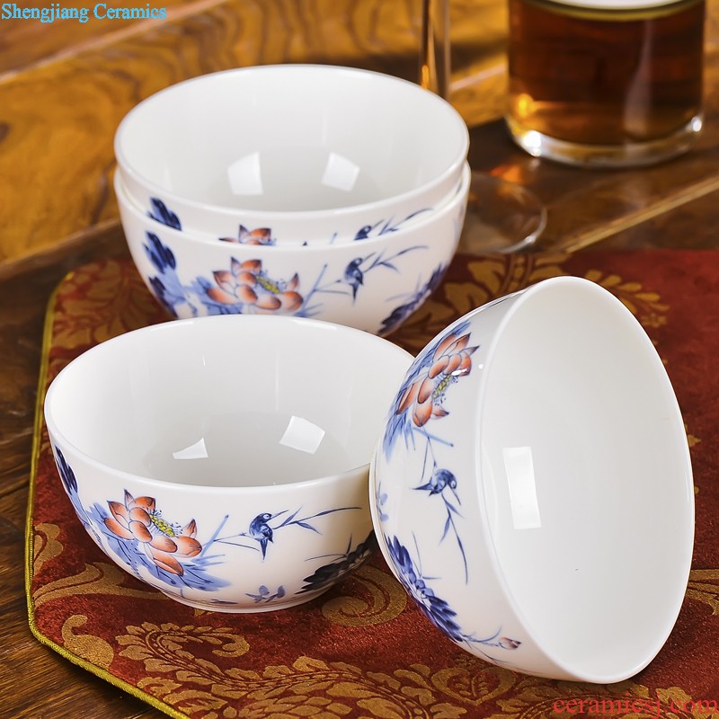 Jingdezhen ceramic bowls of 56 Chinese traditional head bone disc glair cutlery set microwave gifts