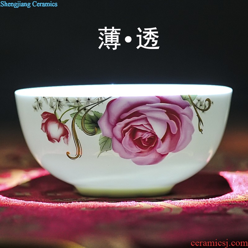 European tableware bowls jingdezhen porcelain nine domain 56 skull of a complete set of a plate Creative high-grade bone China tableware suit