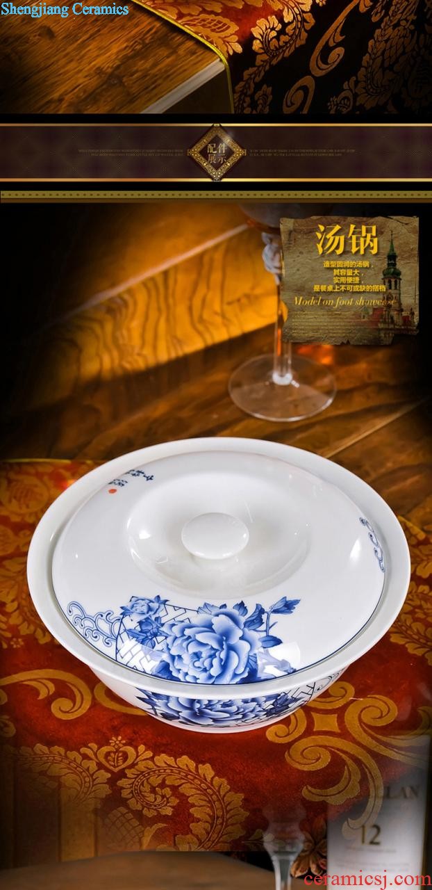 Jingdezhen porcelain 56 head swan lake European high-grade bone China tableware suit wedding reply bowl dish special offer