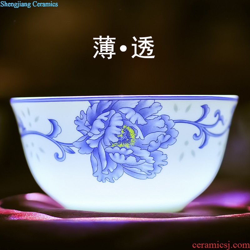 Nine domain dishes suit bone porcelain tableware suit 58 head Chinese porcelain of jingdezhen ceramic combination gift porcelain