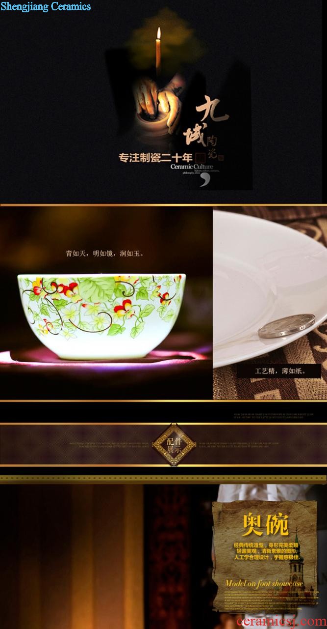 Dishes suit jingdezhen porcelain nine domain 56 skull porcelain tableware soup bowl bowl dish spoon suit wedding gifts