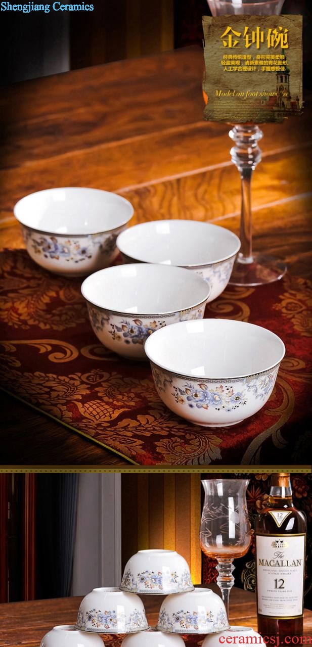 Nine domain jingdezhen porcelain bone plate food dish Glair pottery Chinese 8 inches deep dish plates