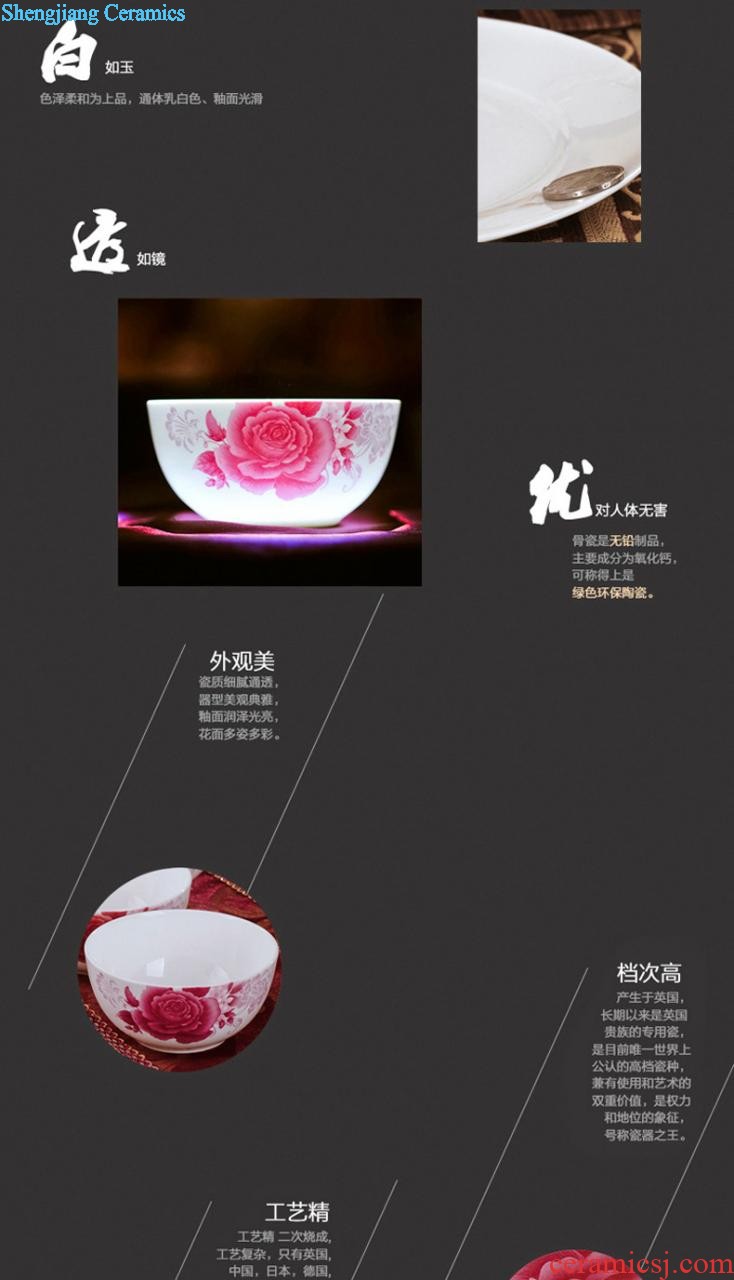 Eternal rose jingdezhen ceramic 28 nine domain skull porcelain tableware suit The dishes consolidation set of porcelain