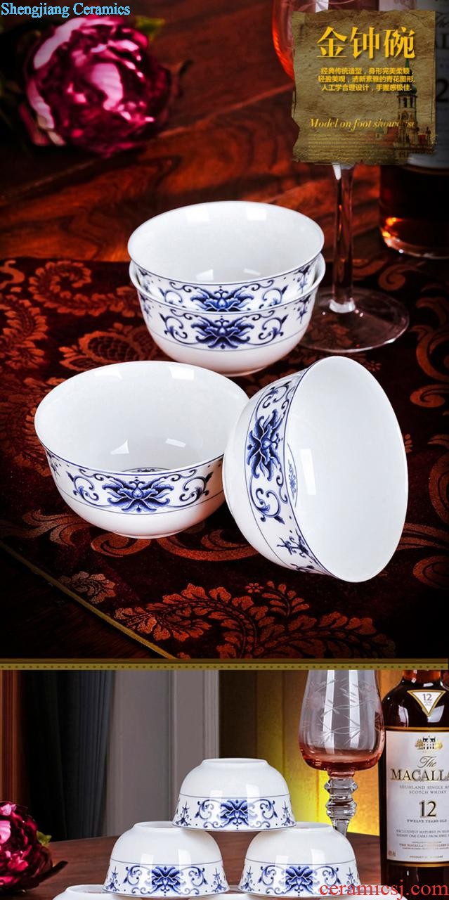 Sun island jingdezhen 56 head of household ceramics tableware suit nine domain Ou bone porcelain set of dishes