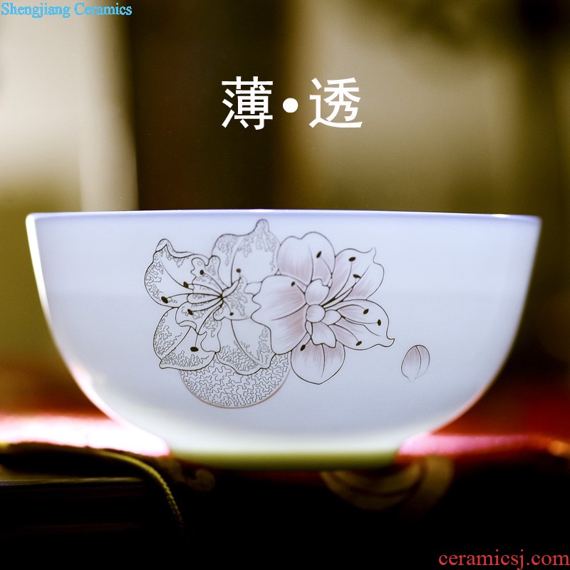 Glair cutlery sets jingdezhen ceramic nine domain 56 head dish dish suits European household bowl suit