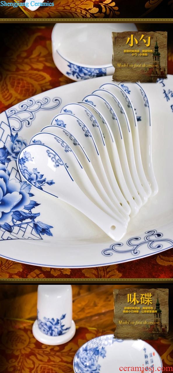 Wedding dinner jingdezhen ceramic nine domain 56 skull porcelain tableware suit Chinese traditional dishes consolidation