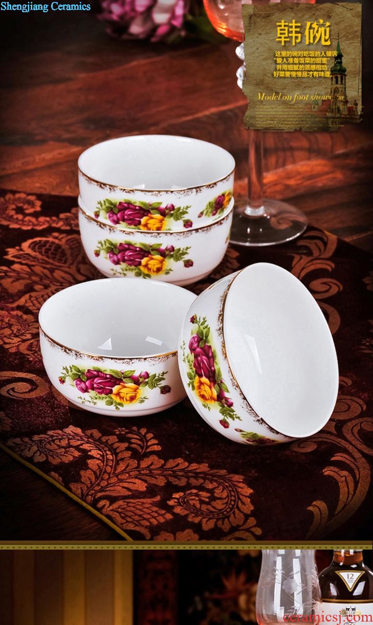 Bowl set nine domain 56 head creative phnom penh porcelain of jingdezhen European bone porcelain tableware dishes dish sets