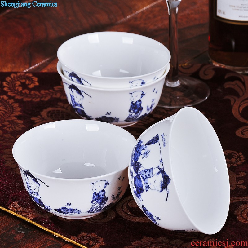 Home dishes suit bowl chopsticks dishes suit porcelain of jingdezhen ceramic bone China tableware nine domain