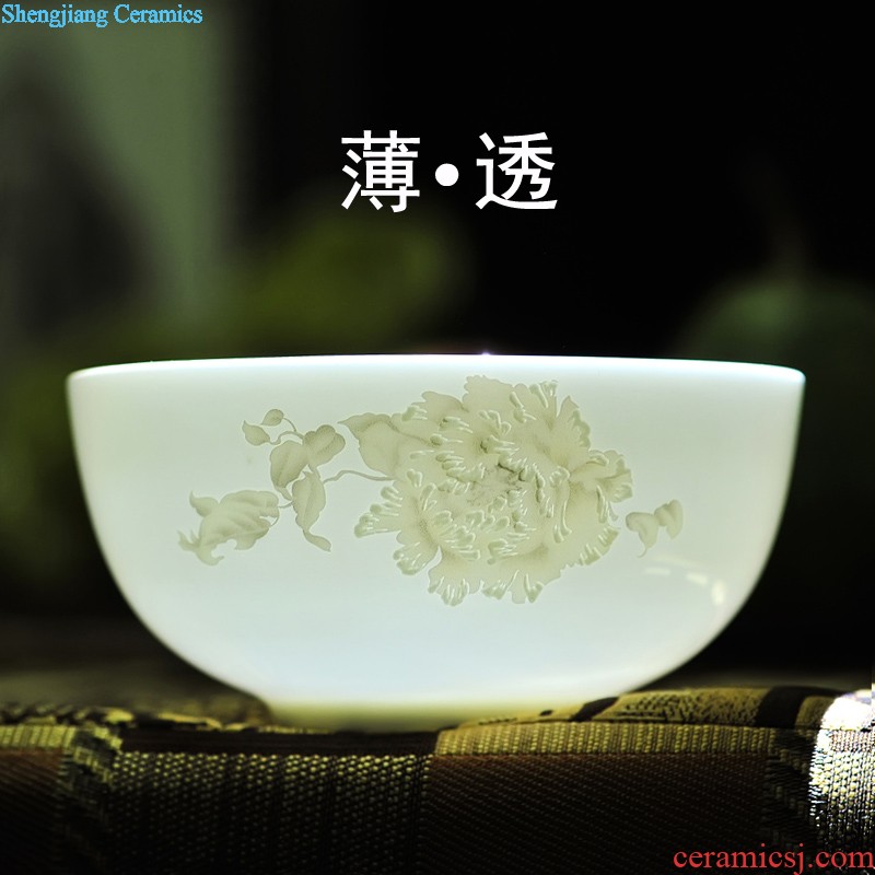 Chinese style on the glaze color 56 skull porcelain tableware suit Chinese jingdezhen ceramics nine domain bowls consolidation of a plate