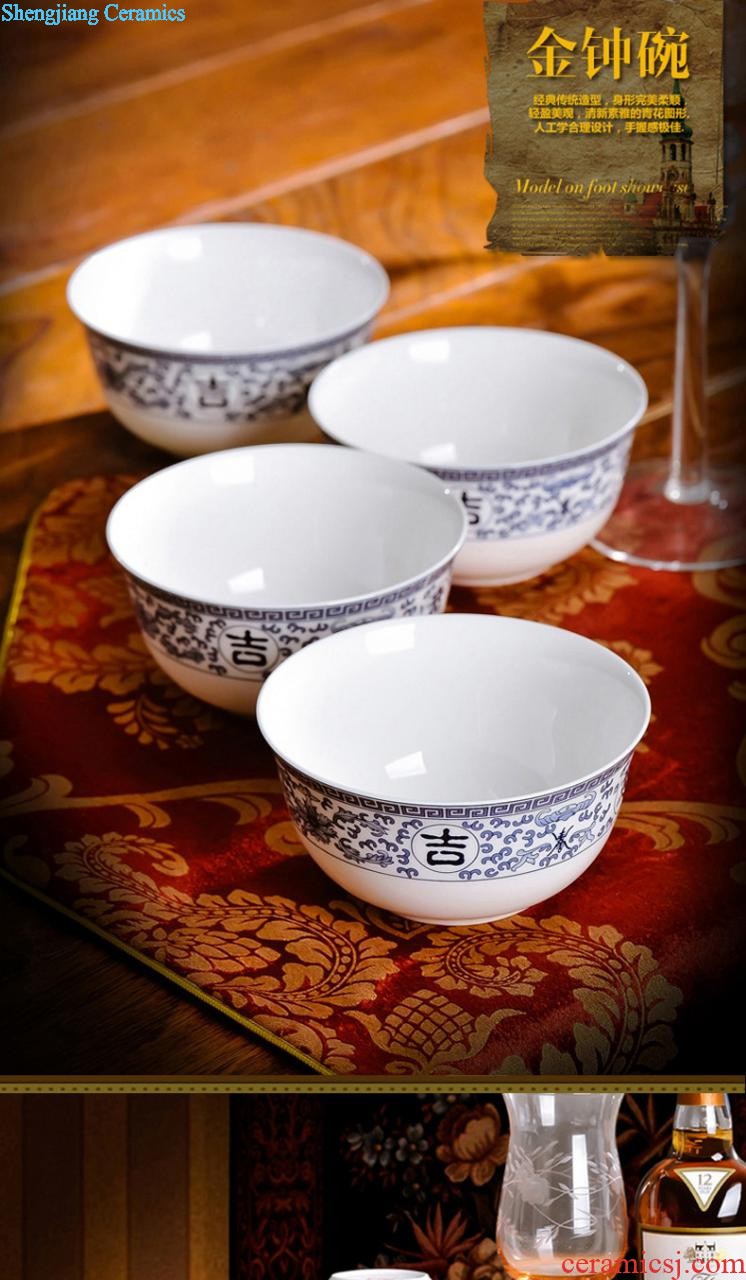 The dishes suit Home dishes 56 skull porcelain tableware Chinese contracted ceramic bowl chopsticks special dish bowl suit