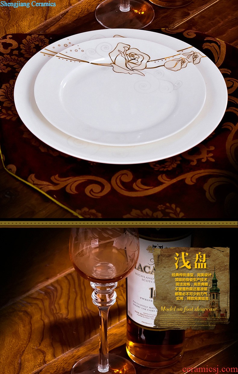 Creative ceramic tableware jingdezhen nine domain 56 square cutlery sets phnom penh European dishes consolidation