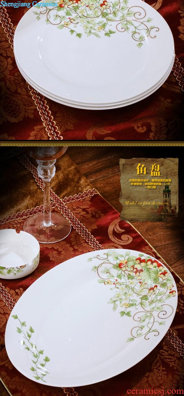 Dishes suit jingdezhen porcelain nine domain 56 skull porcelain tableware soup bowl bowl dish spoon suit wedding gifts