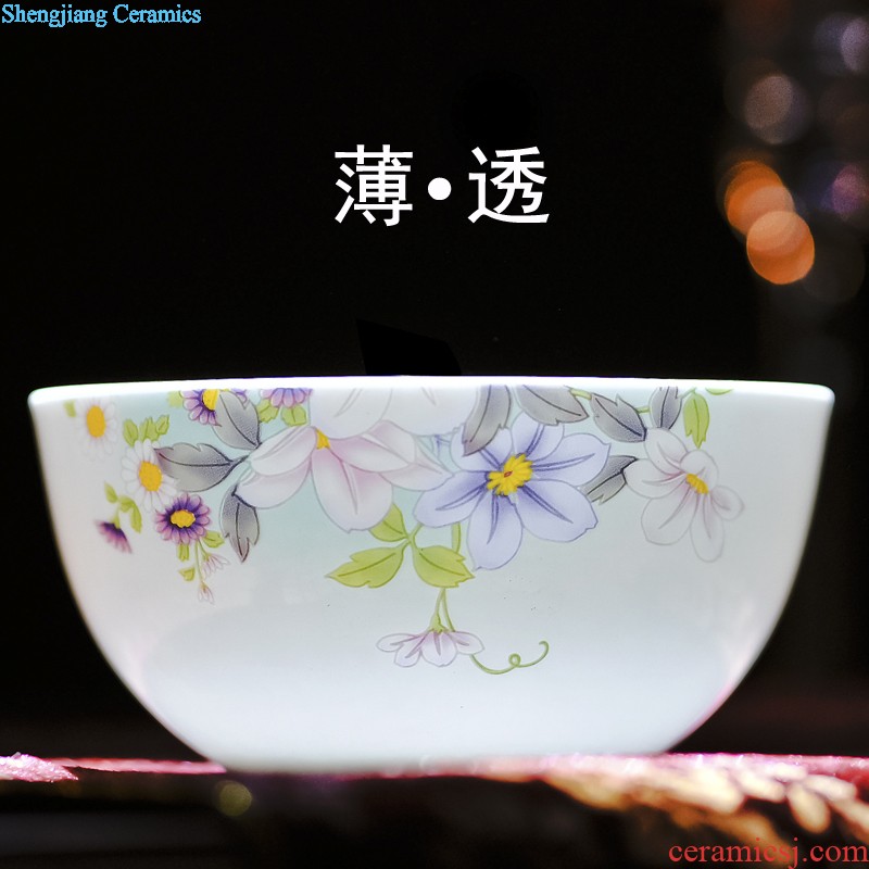 Jingdezhen ceramic bone China tableware bone plate plate nine domain glair Chinese style 6 inches flat bowl dish dish platter