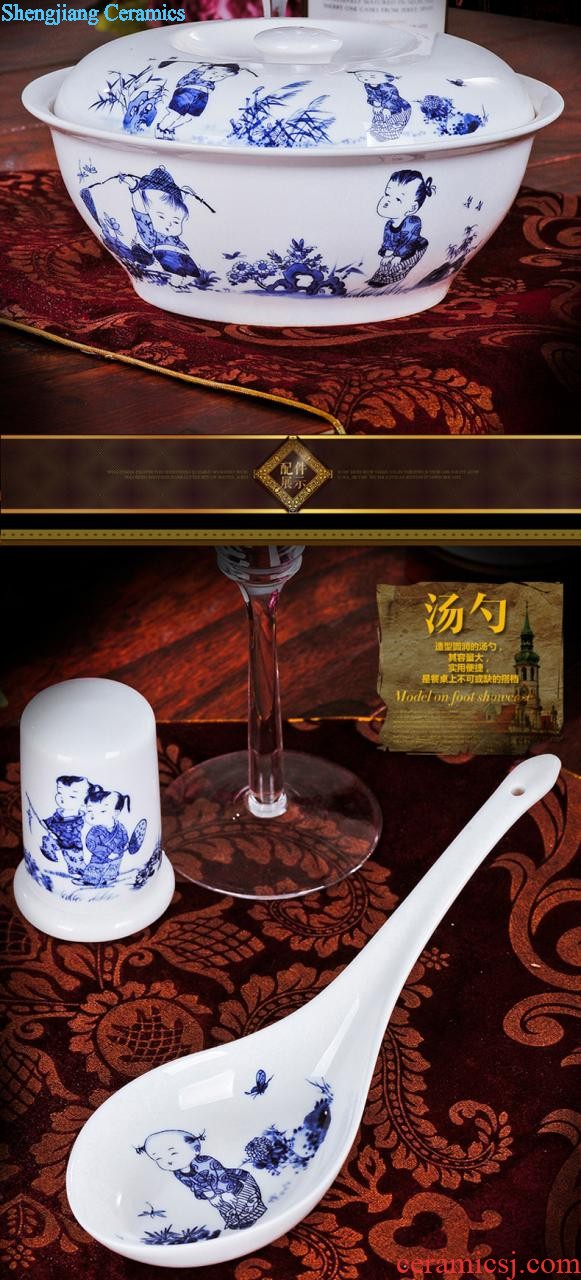 Home dishes suit bowl chopsticks dishes suit porcelain of jingdezhen ceramic bone China tableware nine domain