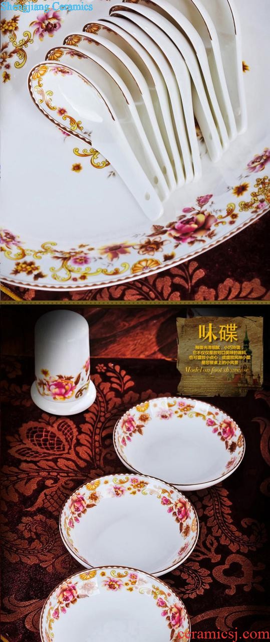 Home dishes suit Jingdezhen ceramic tableware nine domain 58 skull porcelain bowl chopsticks wedding gifts bowl of plates