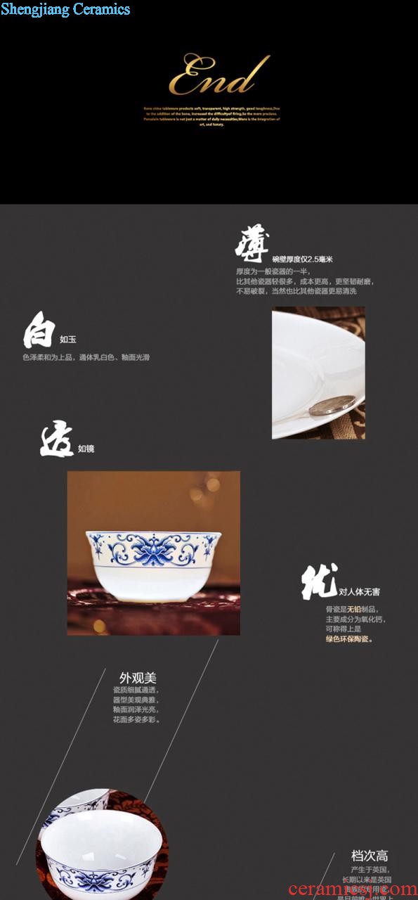 Sun island jingdezhen 56 head of household ceramics tableware suit nine domain Ou bone porcelain set of dishes