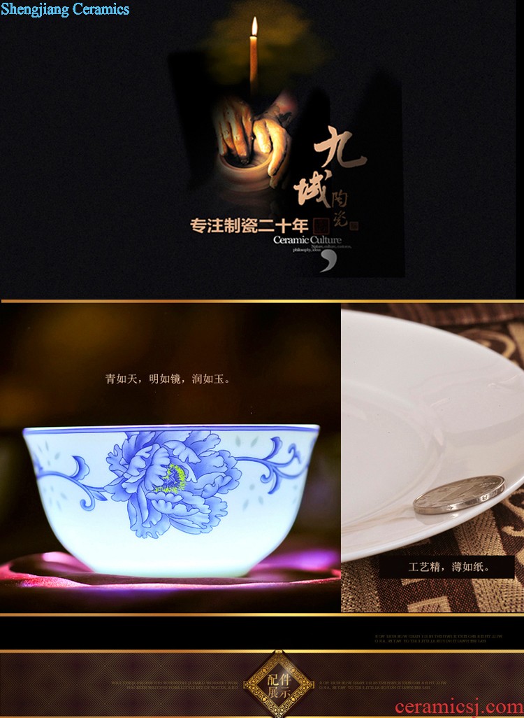 Bowl suit jingdezhen ceramic nine domain 56 skull porcelain tableware suit Korean wedding gifts from consolidation set of glasses