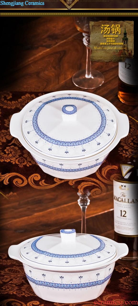 Bone China tableware suit nine domain jingdezhen 38 head relief of phnom penh high-class european-style dishes dish porcelain outfit