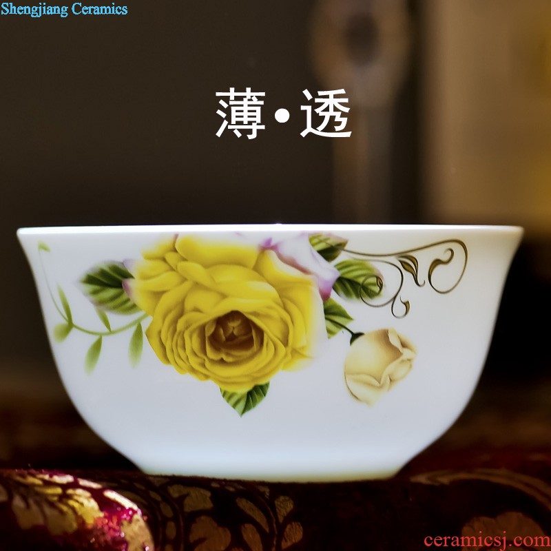 High-class european-style jingdezhen ceramic nine domain 56 skull porcelain dish dish suits Wedding gifts phnom penh tableware