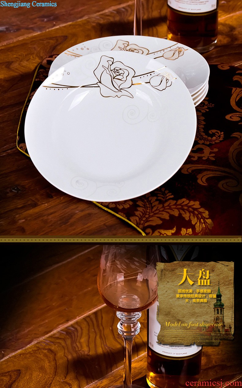 Creative ceramic tableware jingdezhen nine domain 56 square cutlery sets phnom penh European dishes consolidation