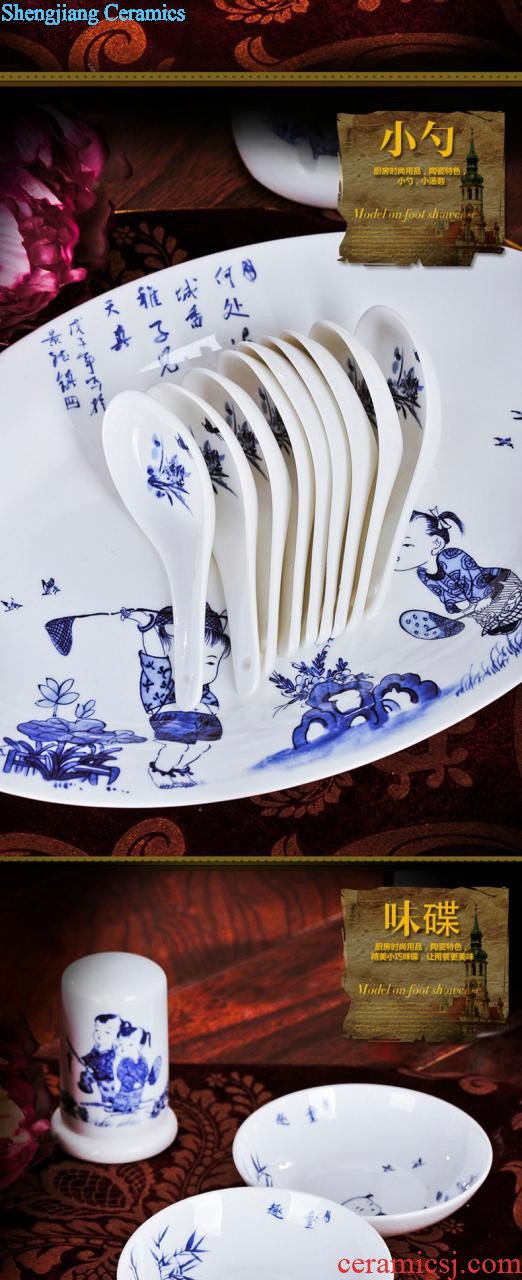 Home dishes suit bowl chopsticks dishes suit porcelain of jingdezhen ceramic bone China tableware nine domain