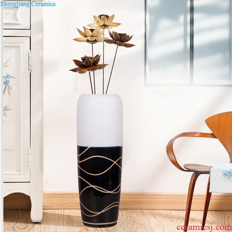 Jingdezhen ceramics handicraft big vase European household multi-functional storage tank barrel furnishing articles ornament