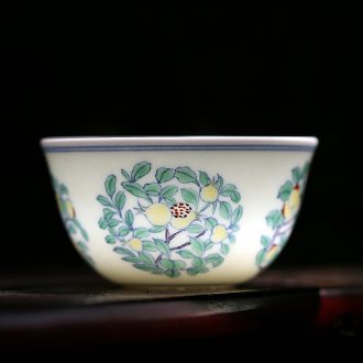 Jingdezhen hand-painted gold colored enamel single cup sample tea cup master cup of pottery and porcelain teacup kung fu tea set personal cup