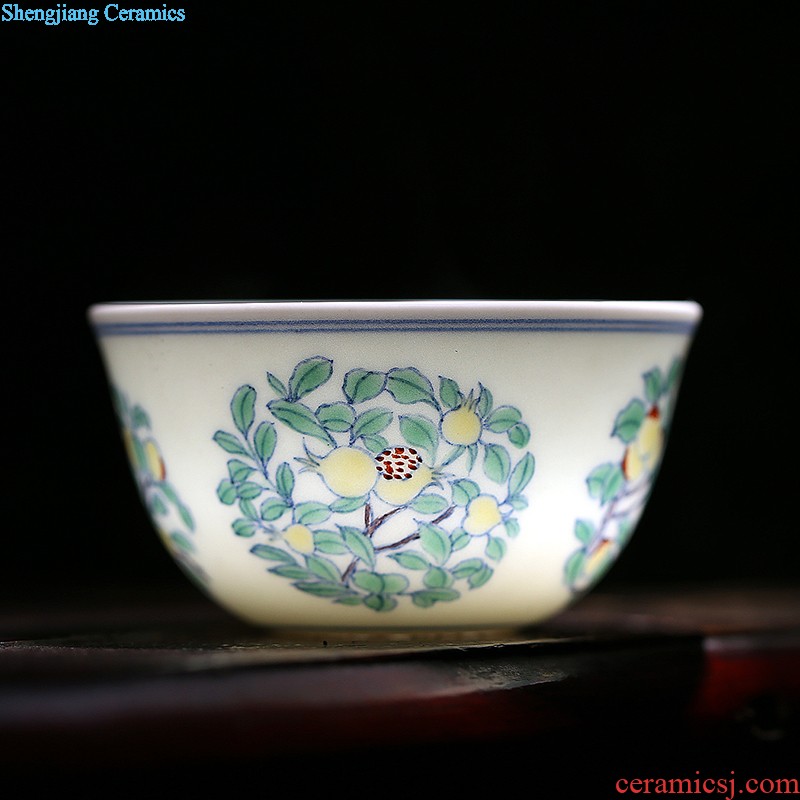 Jingdezhen hand-painted gold colored enamel single cup sample tea cup master cup of pottery and porcelain teacup kung fu tea set personal cup