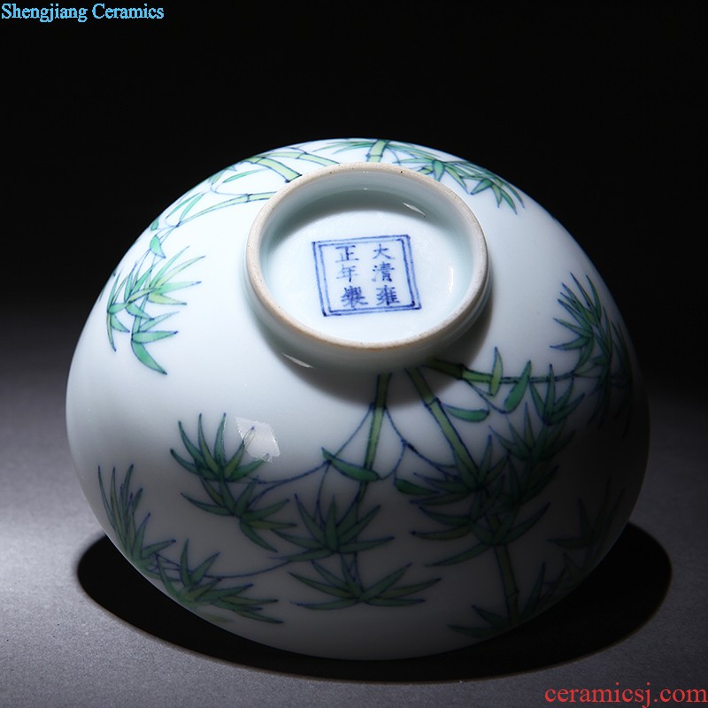 Jingdezhen blue and white tea tea set hand draw archaize nine domain of small cup Personal kung fu tea cup bowl sample tea cup