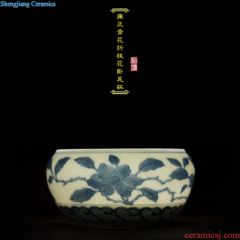 Blue and white dragon water lines Jingdezhen antique hand draw personal sample tea cup ceramic tea set kung fu tea cups