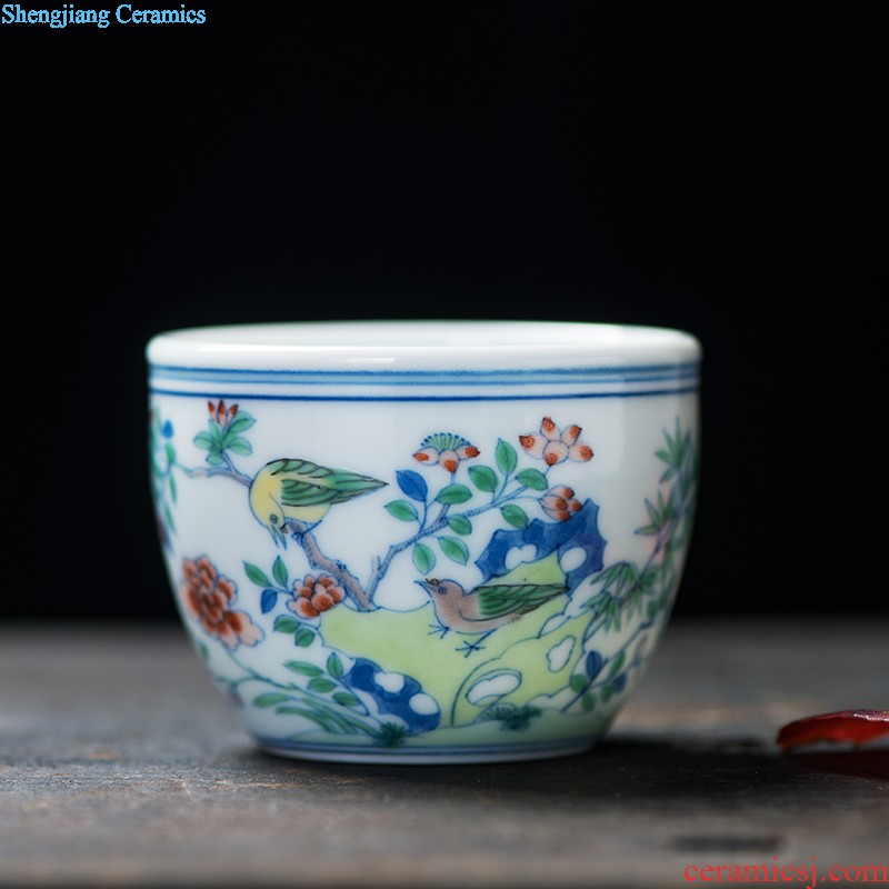 Ji red sample tea cup of jingdezhen ceramics cup kung fu tea masters cup hand made small stemware cups