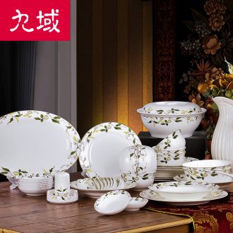 The imperial concubine jingdezhen ceramic nine domain 56 skull porcelain tableware suit Chinese high-end dishes consolidation mailed collar for a horse