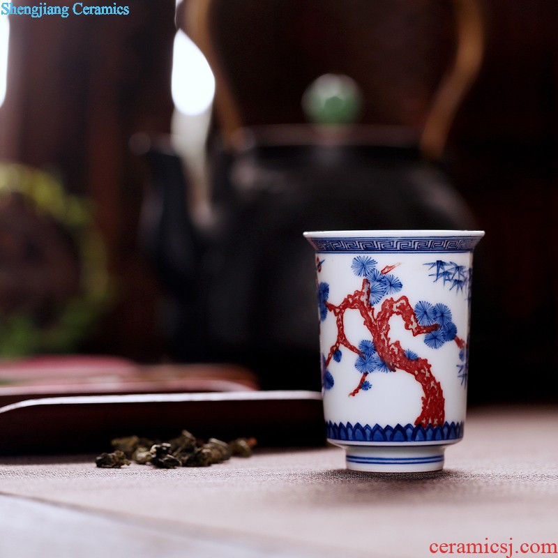 Jingdezhen blue and white ceramics youligong hand-painted sample tea cup kung fu tea cup tea cups small bowl