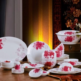 Eternal rose jingdezhen ceramic 28 nine domain skull porcelain tableware suit The dishes consolidation set of porcelain