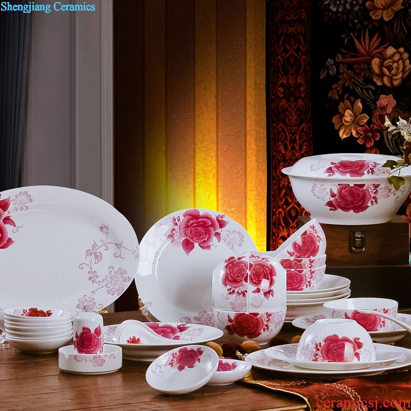 Eternal rose jingdezhen ceramic 28 nine domain skull porcelain tableware suit The dishes consolidation set of porcelain