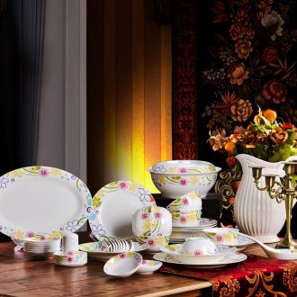 Tableware suit jingdezhen ceramic nine domain 56 skull porcelain tableware suit European style wedding dishes suit with a gift