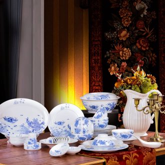 Tableware suit jingdezhen nine domain high-grade ceramic tableware 60 European household head dish dish wedding gifts