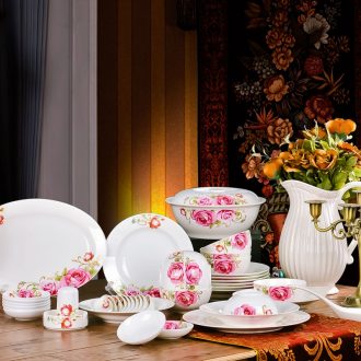 European tableware bowls jingdezhen porcelain nine domain 56 skull of a complete set of a plate Creative high-grade bone China tableware suit