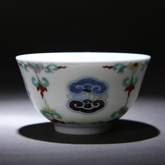 Jingdezhen ceramic nine domain color antique hand-painted porcelain dou qing qianlong sum hen bowl bowl of chicken with cylinder cup