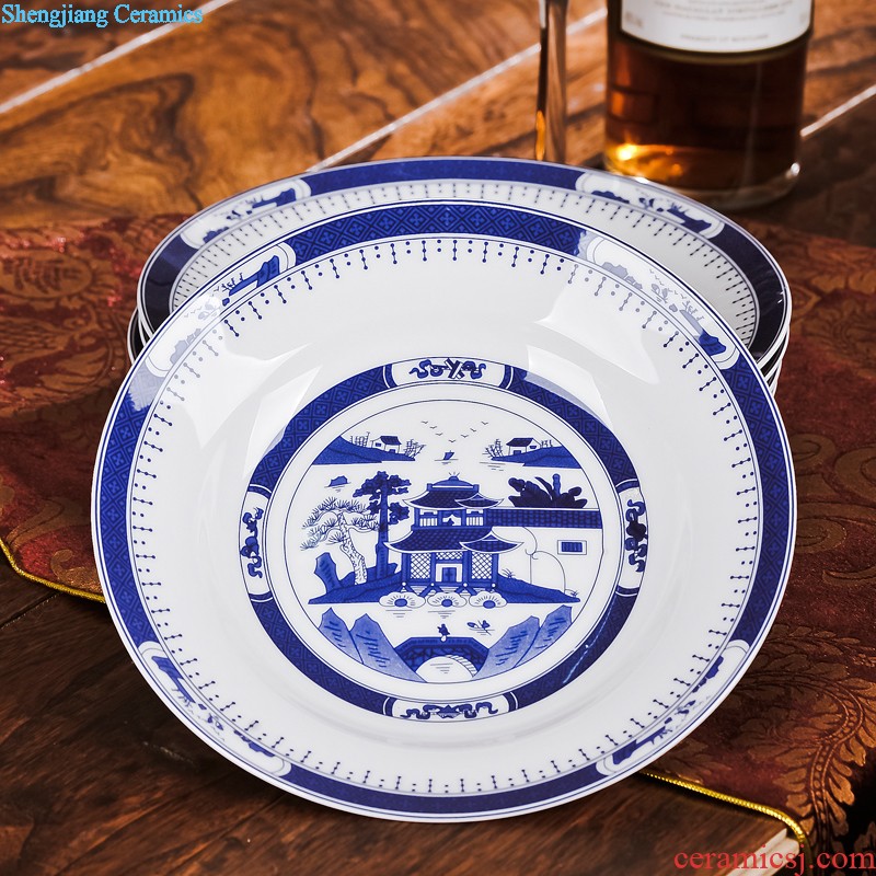 Bowl sets jingdezhen ceramic nine domain 56 skull porcelain tableware traditional glair pot microwave bowl plates