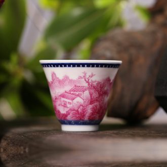 Nine domain bamboo ceramic tea cup Antique tea cup personal master cup jingdezhen kung fu tea bowl