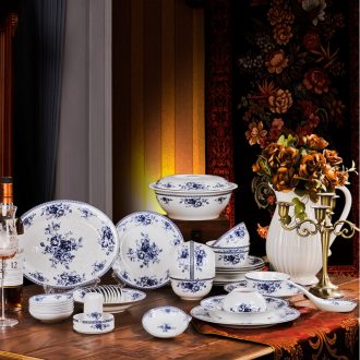 28 Chinese ceramics from head of jingdezhen blue and white porcelain tableware suit nine domain glair bone porcelain bowl plates