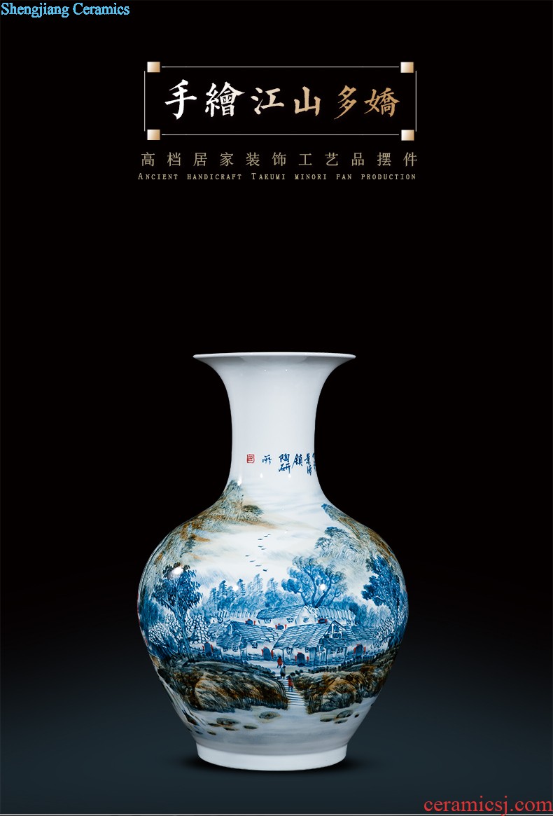 Jingdezhen ceramics by hand throwing carve shadow qdu vase wine home decoration villa hotel furnishing articles